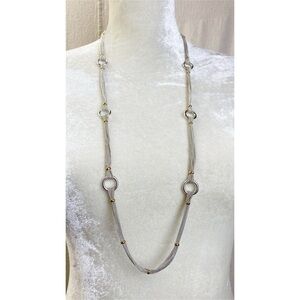 Ralph Lauren Multi Strand silver chain and ring toggle necklace